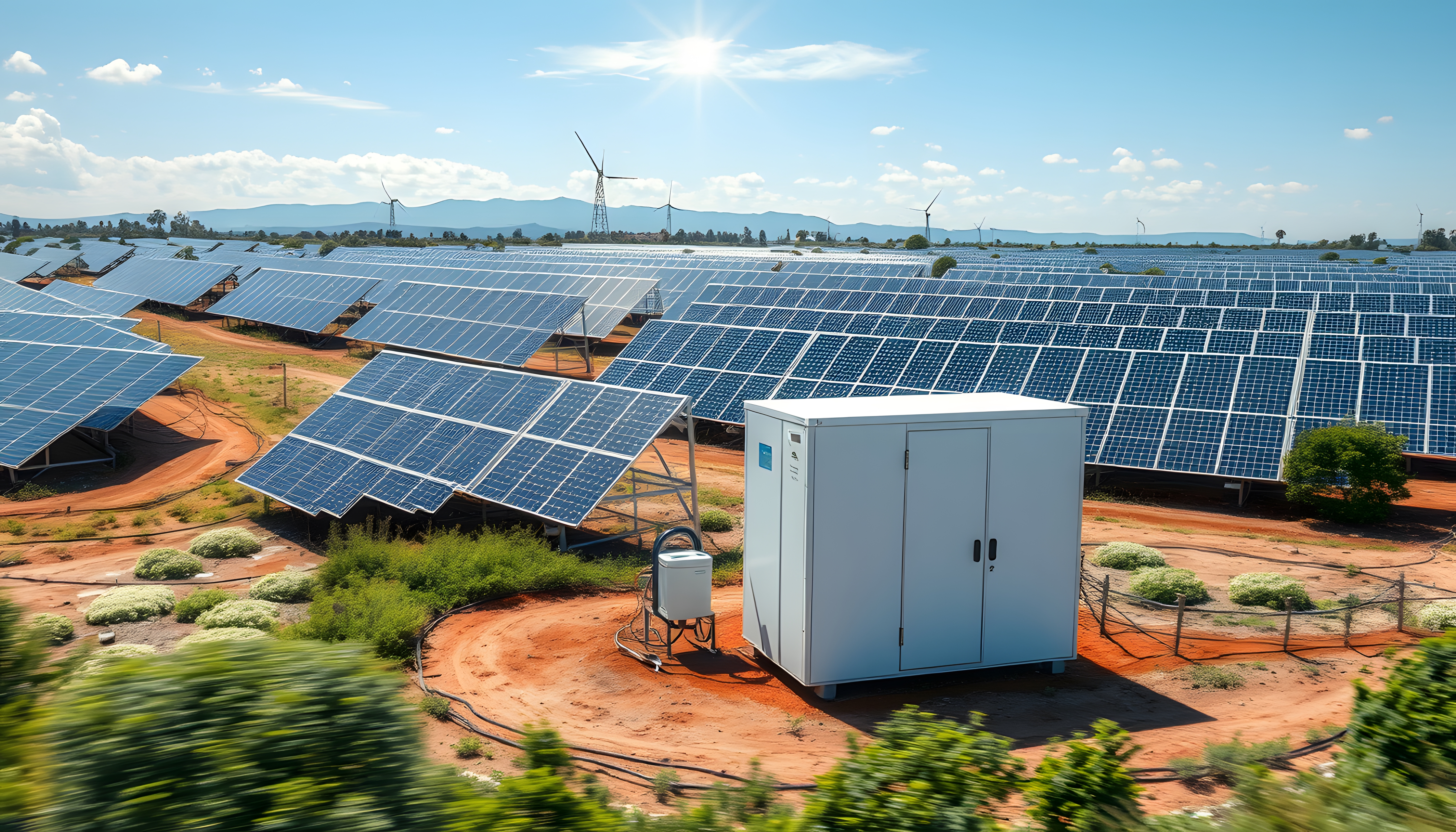 Battery storage site layout and separation example